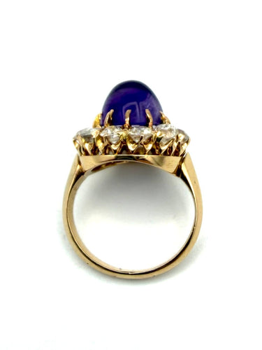 Bague 52 Bague XIXe en or rose 18K, améthyste et diamants 58 Facettes VINTAGE BG