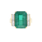 Bague en or jaune 18 carats, émeraude de Colombie et diamants