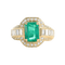 Bague 52 Bague en or jaune, émeraude de Colombie et diamants 58 Facettes 61300085