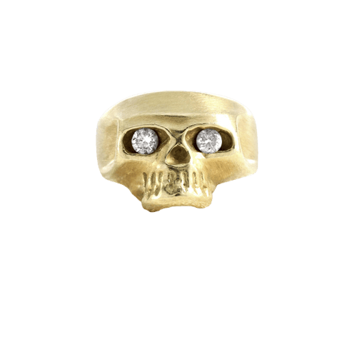 Bague 55 Bague Vanité - Bague en or jaune et diamants bruns 58 Facettes OC-61E00522