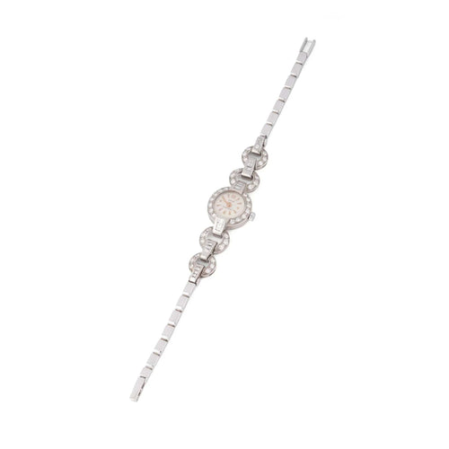 Montre Montre Art déco en platine et or gris et diamants 58 Facettes 1