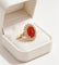 Bague 53 Anello en or jaune 18 kt avec diamants et corail 58 Facettes AN/002