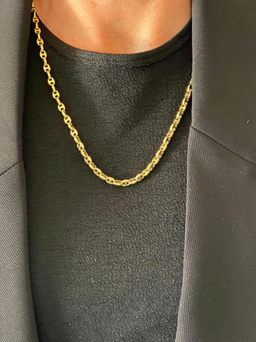 Collier Collier maille grain de café en or jaune 18 carats 58 Facettes N14