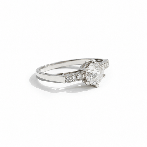 Bague 51 Bague - Diamants 1,21 ct en platine 58 Facettes 1.0001302/4