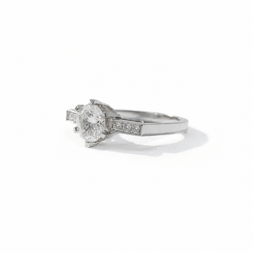 Bague 51 Bague - Diamants 1,21 ct en platine 58 Facettes 1.0001302/4