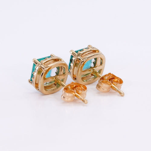 Boucles d'oreilles Boucles d'oreilles en or jaune, émeraudes et diamants 58 Facettes E010