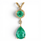Pendentif en or jaune 18 ct avec émeraudes naturelles et diamants
