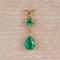 Pendentif en or jaune 18 ct avec émeraudes naturelles et diamants