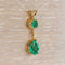 Pendentif en or jaune 18 ct avec émeraudes naturelles et diamants