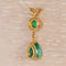 Pendentif en or jaune 18 ct avec émeraudes naturelles et diamants