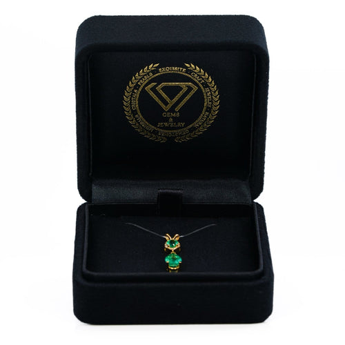 Pendentif Pendentif en or jaune 18 ct avec émeraudes naturelles et diamants 58 Facettes P003