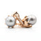 Boucles d'oreilles Orecchini en or rose avec perles thaïes et diamants 58 Facettes 23013