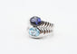 Bague 54 Bulgari Baccellato - Bague en or blanc iolite et topaze 58 Facettes 23020