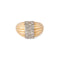 Bague 56 Bague godronnée en or jaune et platine, diamants 58 Facettes 1