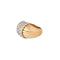 Bague 56 Bague godronnée en or jaune et platine, diamants 58 Facettes 1