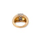 Bague 56 Bague godronnée en or jaune et platine, diamants 58 Facettes 1