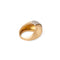 Bague 56 Bague godronnée en or jaune et platine, diamants 58 Facettes 1