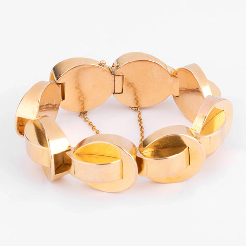 Bracelet Bracelet Tank cercles à volutes en or jaune 18k 58 Facettes 1