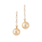 Boucles d'oreilles Boucles d'oreilles pendantes en or jaune, diamants et perle des mers du Sud 58 Facettes 1