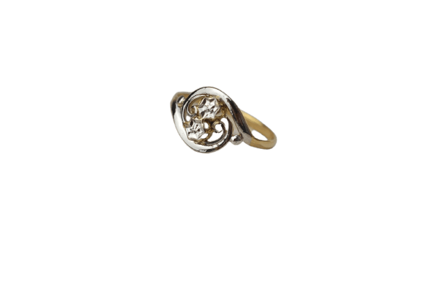 Bague You and Me - Bague fleurs en or jaune et or blanc 18K 58 Facettes Ref1816
