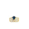 Bague 53 Bague en or jaune 14K avec saphir et diamants 58 Facettes UN0143