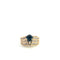 Bague 53 Bague en or jaune 14K avec saphir et diamants 58 Facettes UN0143