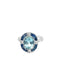 Bague 54 Style Art déco - Bague en platine, aigue-marine, saphirs et diamants 58 Facettes UN0021
