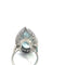 Bague 54 Art déco - Bague poire en platine, aigue-marine et diamants 58 Facettes UN0033