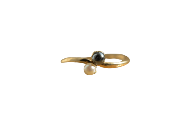 Bague You and Me - Bague en or jaune 18K et perles de culture 58 Facettes Ref2261