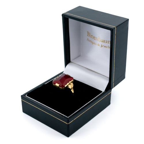 Bague 58 A. Kruijthof - Bague rectangulaire en or 14 carats et cornaline 58 Facettes DEE9C5B06A7748CA8C02C06CDE251267