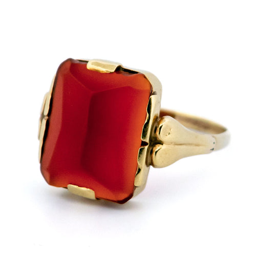 Bague 58 A. Kruijthof - Bague rectangulaire en or 14 carats et cornaline 58 Facettes DEE9C5B06A7748CA8C02C06CDE251267