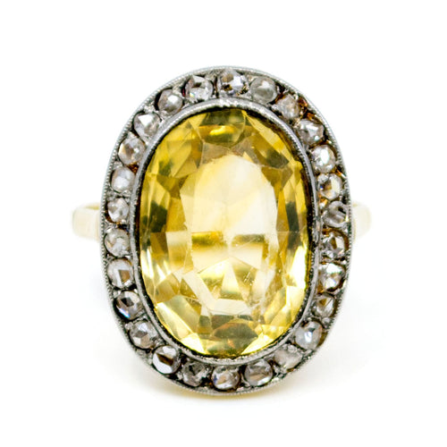 Bague 54 Bague cluster en or 14k et platine avec citrine et diamants 58 Facettes 959BCD1173974A01AF9D8F60AEEE7591