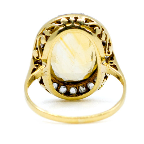 Bague 54 Bague cluster en or 14k et platine avec citrine et diamants 58 Facettes 959BCD1173974A01AF9D8F60AEEE7591