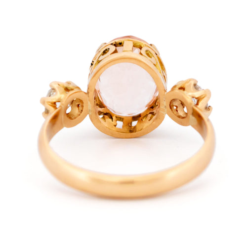 Bague 56 Bague trilogy en or 18 carats avec morganite et diamants 58 Facettes 62B4E119A5BB4DFF938A2A7D2E94C870