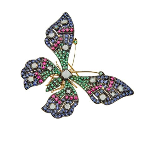 Pendentif Broche papillon avec pendentif 58 Facettes 37874