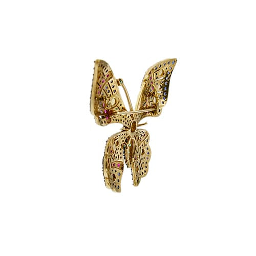 Pendentif Broche papillon avec pendentif 58 Facettes 37874