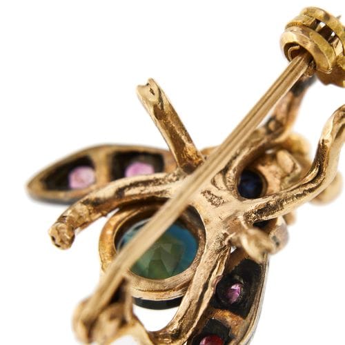 Broche Broche mouche ornée de saphirs et de rubis 58 Facettes 32238