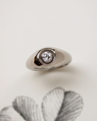 Bague 61 Bague jonc en or blanc et diamant 58 Facettes A11870