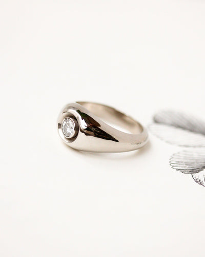 Bague 61 Bague jonc en or blanc et diamant 58 Facettes A11870