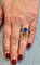 Bague en or blanc 18 carats, saphir de Ceylan et diamants naturels