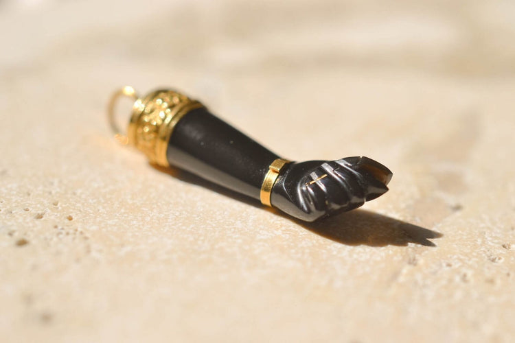 Pendentif Figa - Pendentif en or jaune 18 carats et onyx 58 Facettes Ref4015