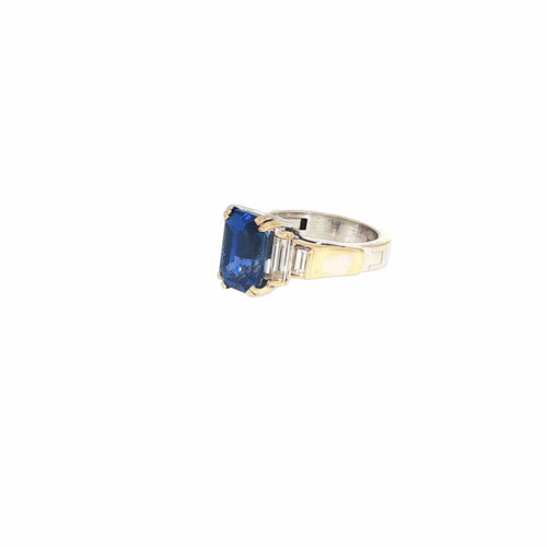 Bague 50 Bague en or blanc, diamants et saphir Sri Lanka 5,66 ct 58 Facettes 2.19411