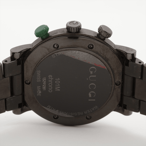Montre Gucci - Montre G-Chrono chronographe quartz en acier et cuir 58 Facettes kb0m26