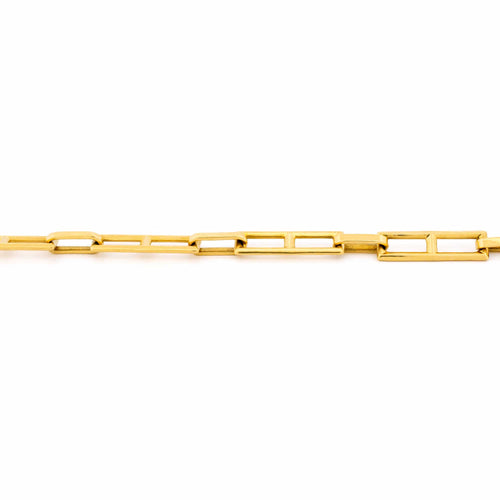 Collier Chaîne à maillons rectangulaires allongés en or jaune 18k 58 Facettes 278C31E6FBD6411BA6FDBFCB6DE4F926