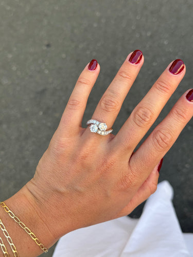 Bague 54 Toi & Moi - Bague en or jaune et blanc 18K diamants 58 Facettes