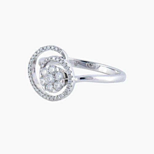 Bague 53 Spirale - Bague en or blanc et diamants 58 Facettes BO/220071