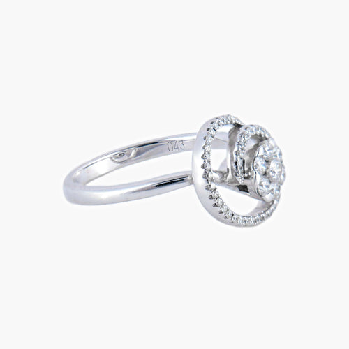 Bague 53 Spirale - Bague en or blanc et diamants 58 Facettes BO/220071