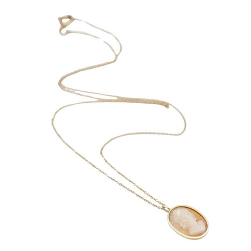 Collier Collier avec camée en or jaune 18K et agate 58 Facettes UKD364364CH