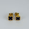Boucles d'oreilles Boucles d'oreilles trèfles en or jaune et lapis-lazuli 58 Facettes 2602096