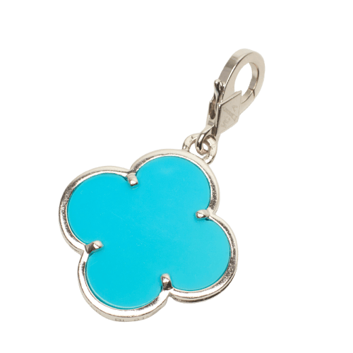 Van Cleef & Arpels Magic Alhambra - Pendentif en or blanc et turquoise 58 Facettes